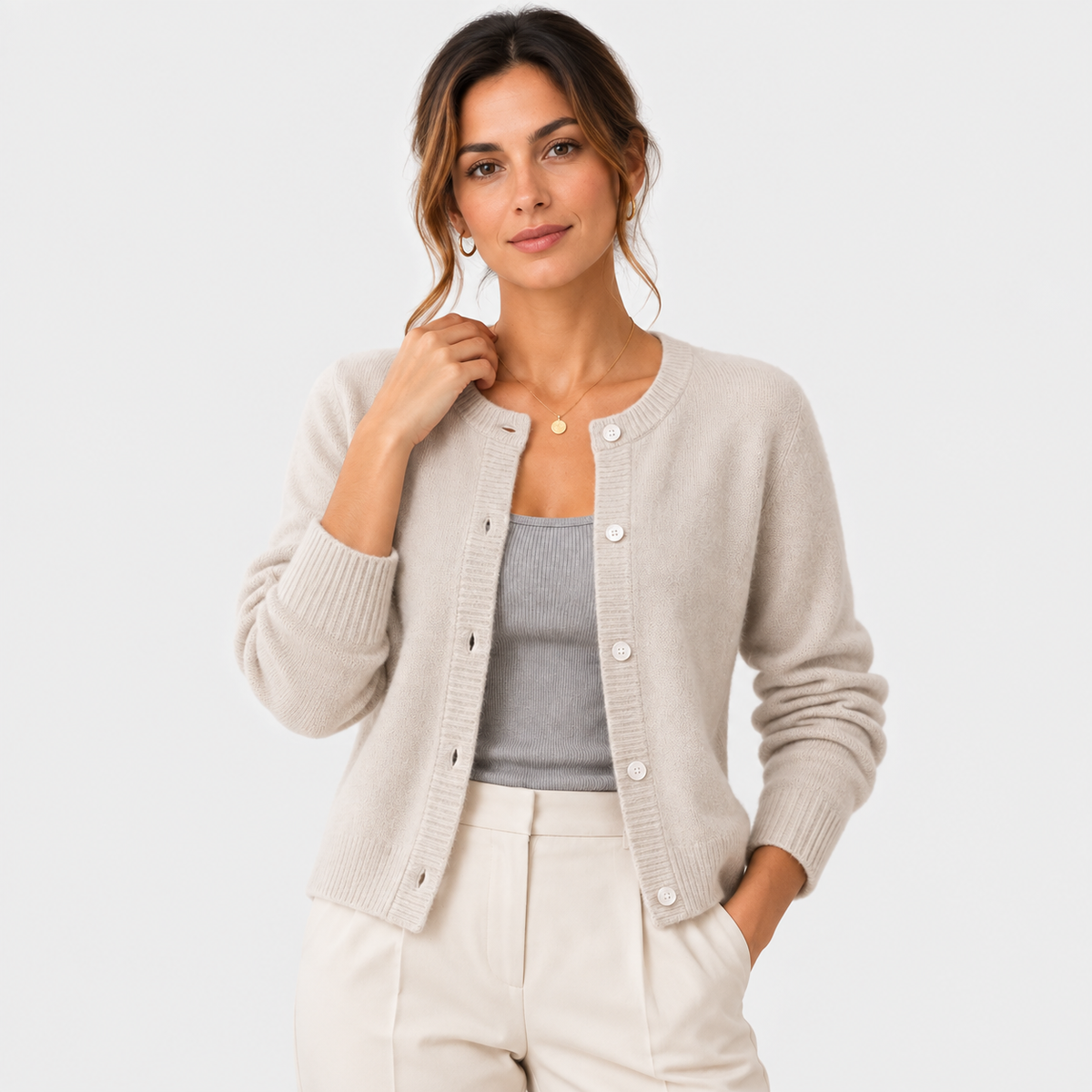 Women's Soft Knit Cardigan Classic Button Front Long Sleeve