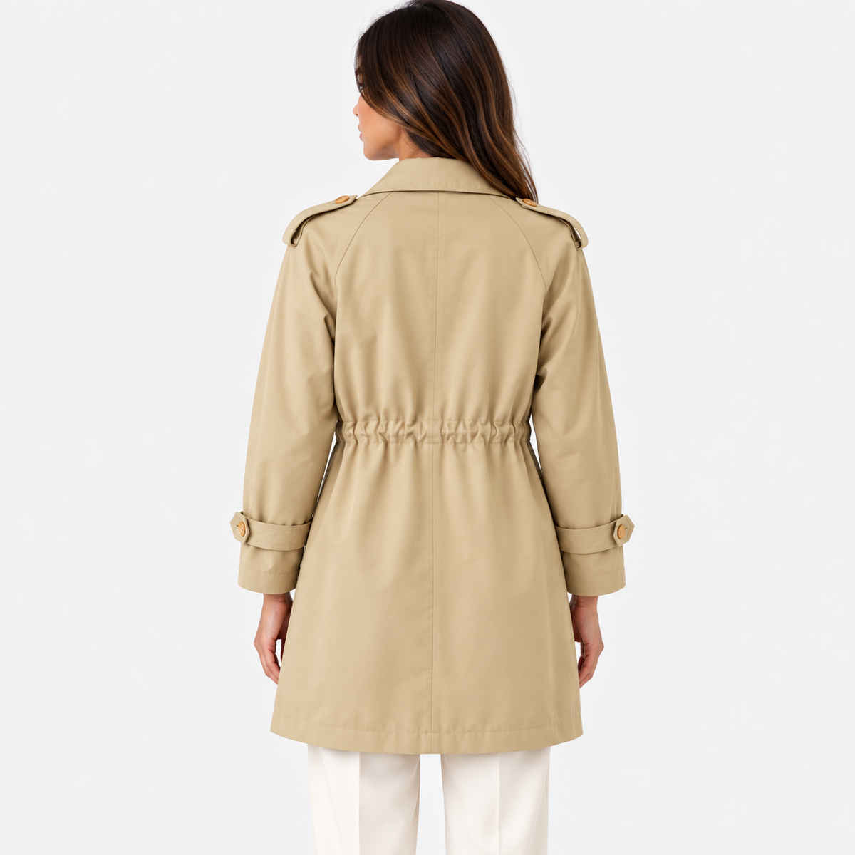Women’s Button Front Trench Coat – Long Sleeve Casual Outerwear