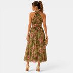 Women's Halter Neck Maxi Dress Elegant for Vacation and Events