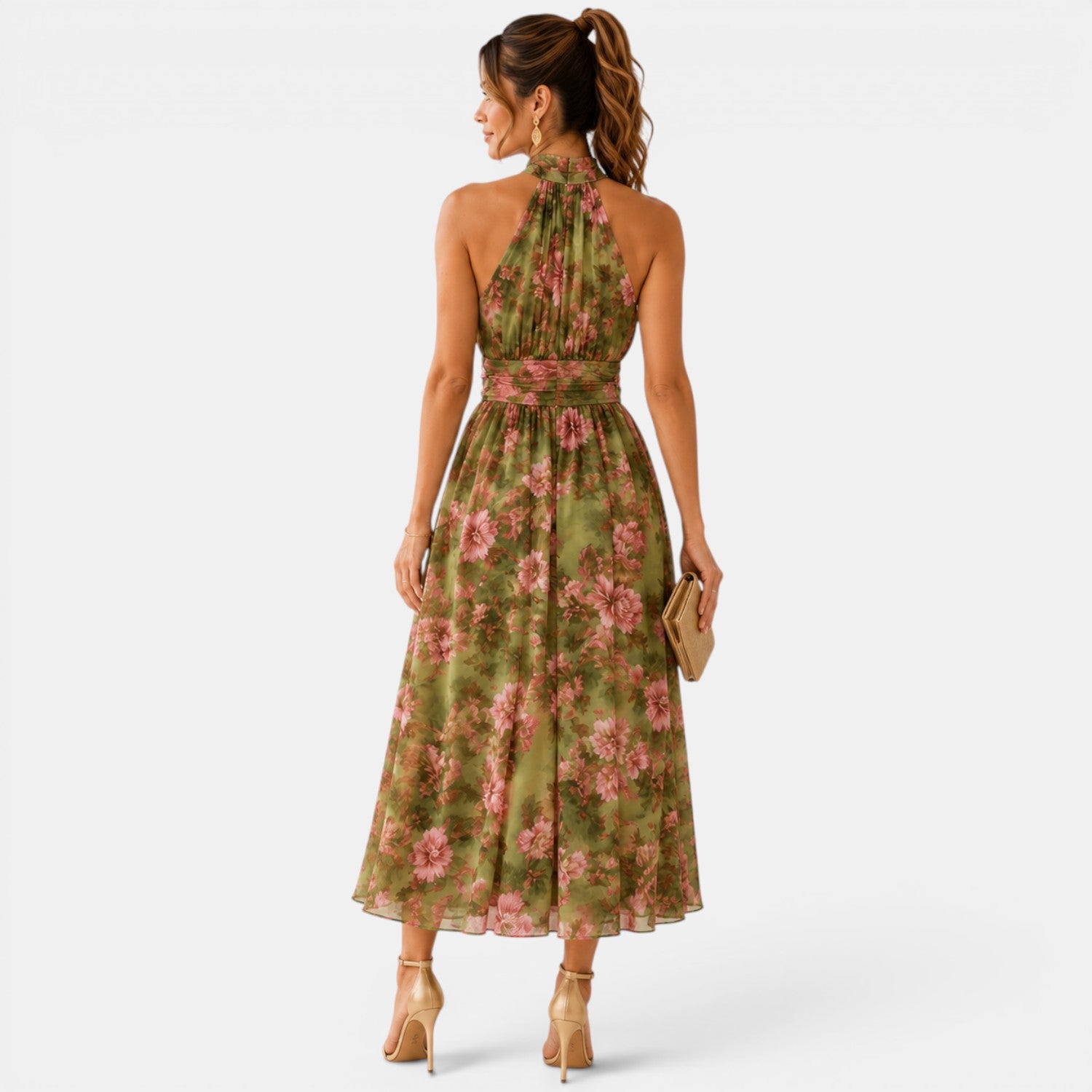 Women's Halter Neck Maxi Dress Elegant for Vacation and Events