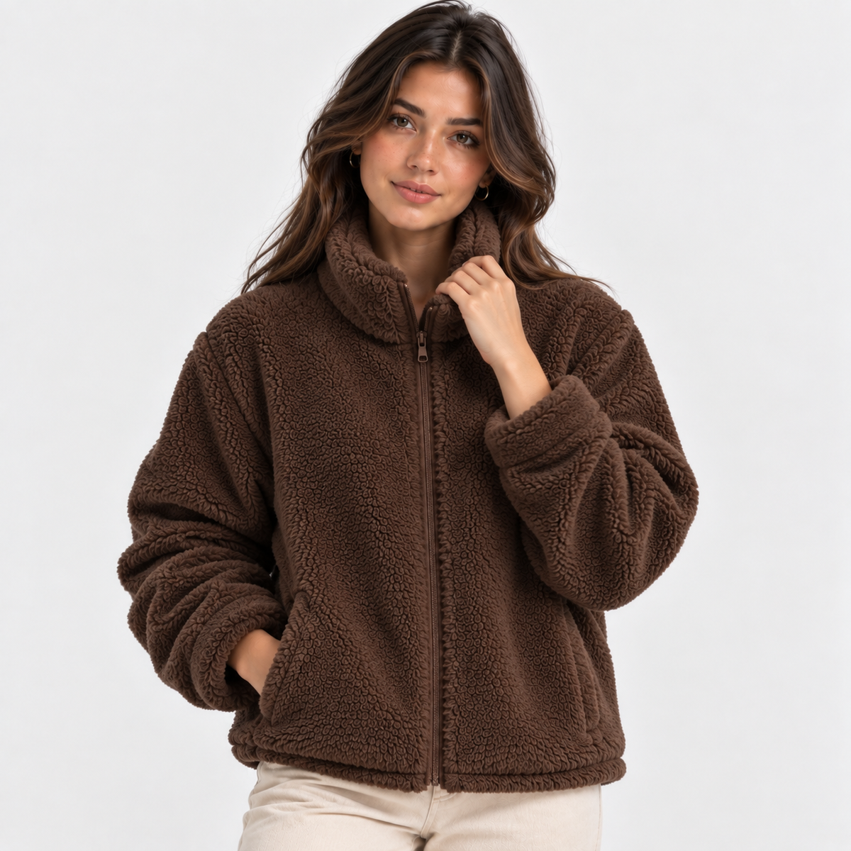 Women’s Faux Fur Coat Warm Winter Jacket Elegant Outerwear