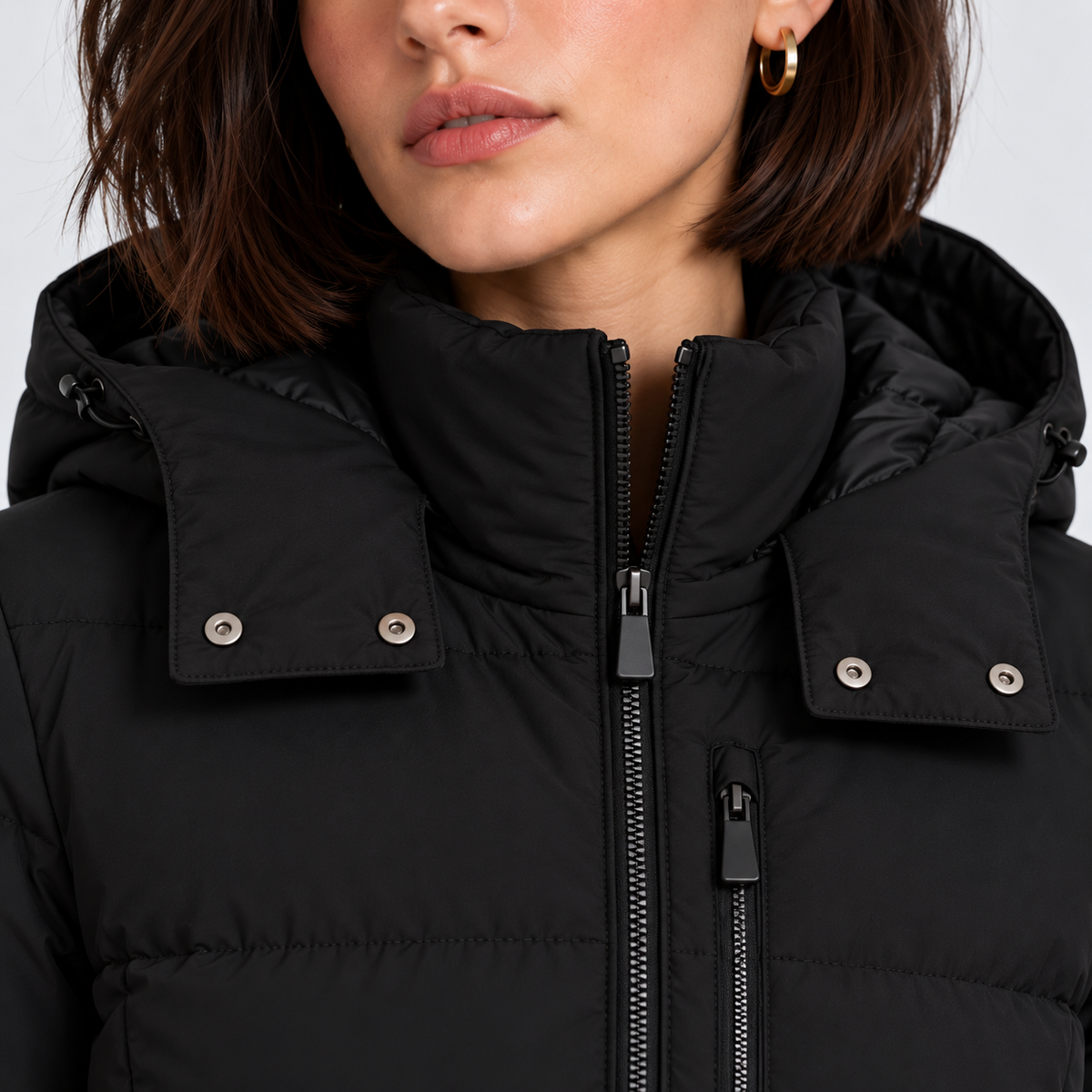 Women's Hooded Puffer Jacket – Belted Warm Winter Jacket