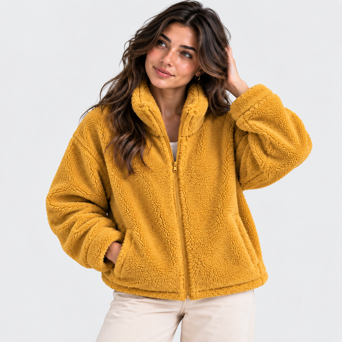 Women’s Faux Fur Coat Warm Winter Jacket Elegant Outerwear