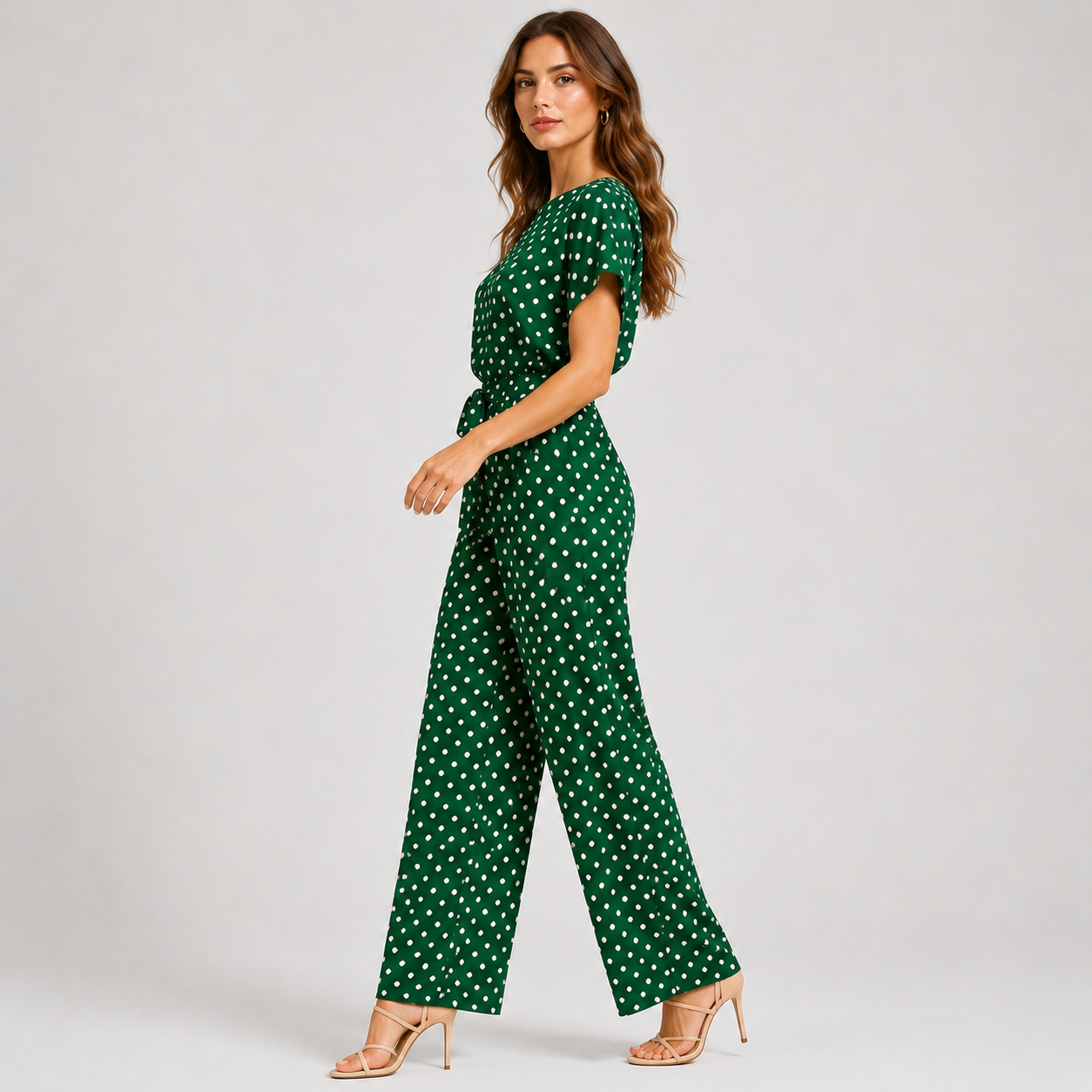 Women's Polka Dot Jumpsuit Wide Leg Casual Formal Outfit