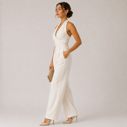 Women's Halter Neck Jumpsuit Wide Leg Elegant Evening Wear