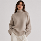 Women's Premium Turtleneck Sweater Warm Lightweight Knit Pullover