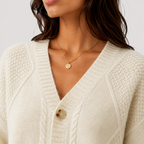 Women's Premium Knit Cardigan Cozy Long Sleeve Button Sweater