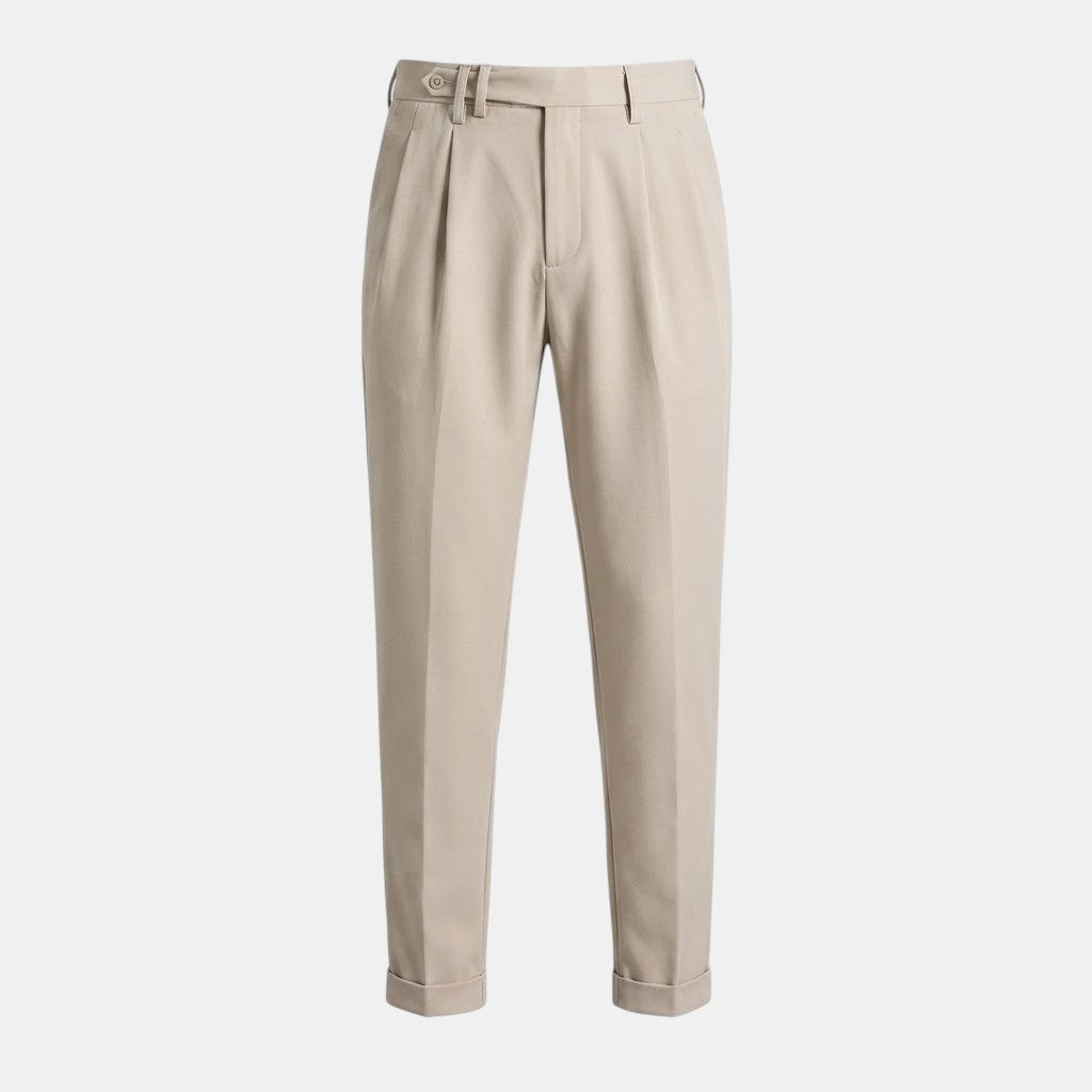 Belcien | Men’s Slim-Fit Pleated Suit Trousers