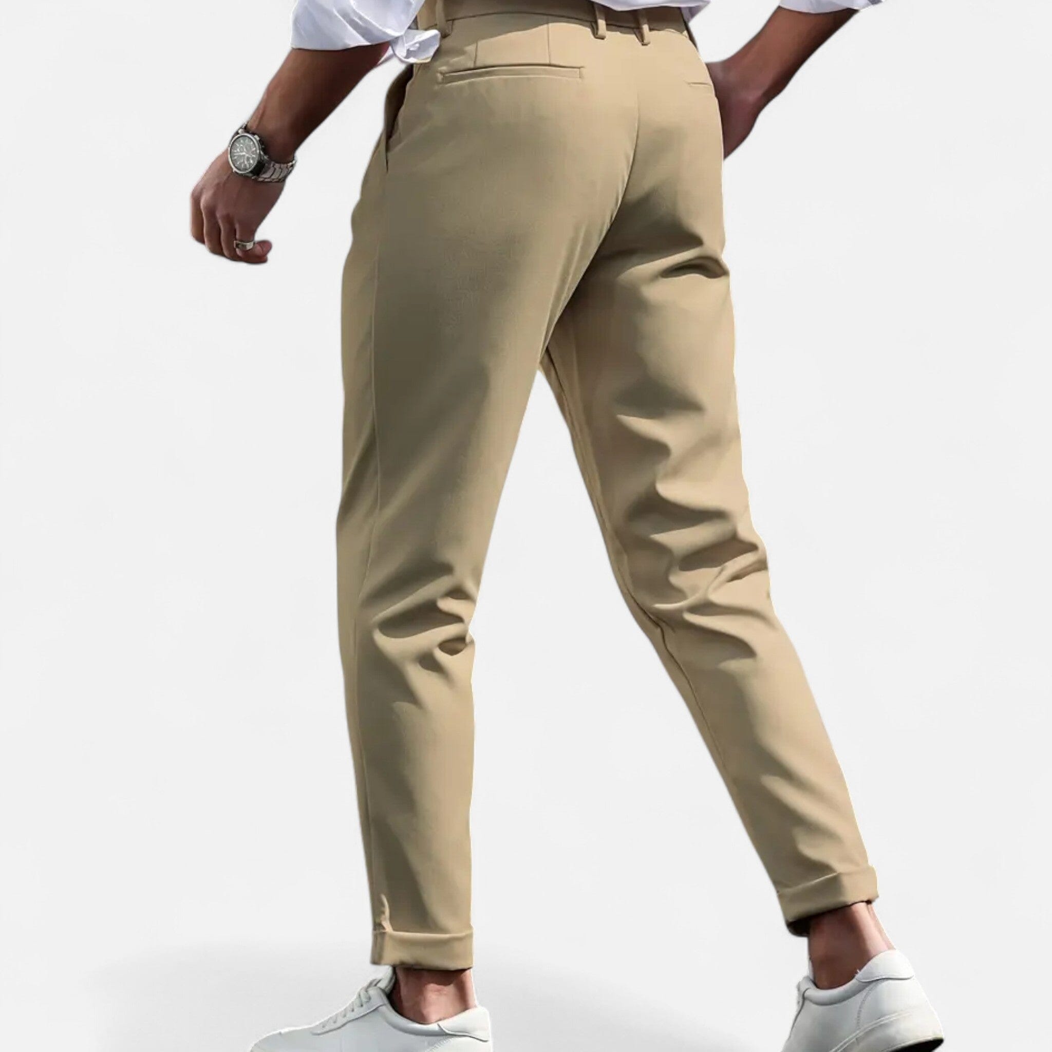 Belcien | Men’s Slim-Fit Pleated Suit Trousers