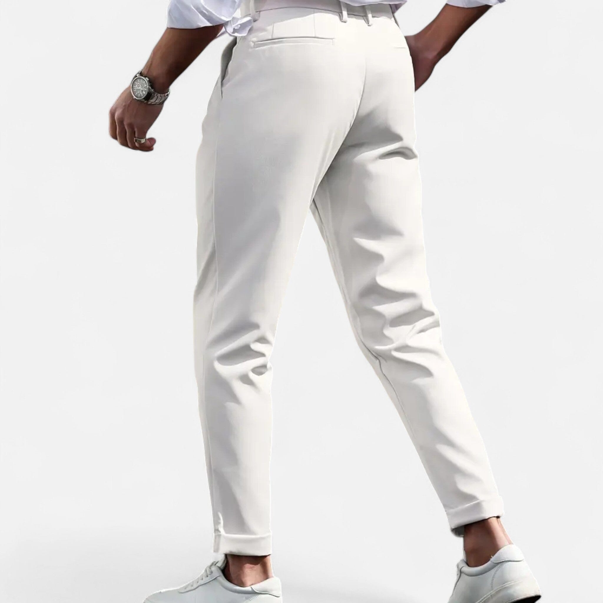 Belcien | Men’s Slim-Fit Pleated Suit Trousers