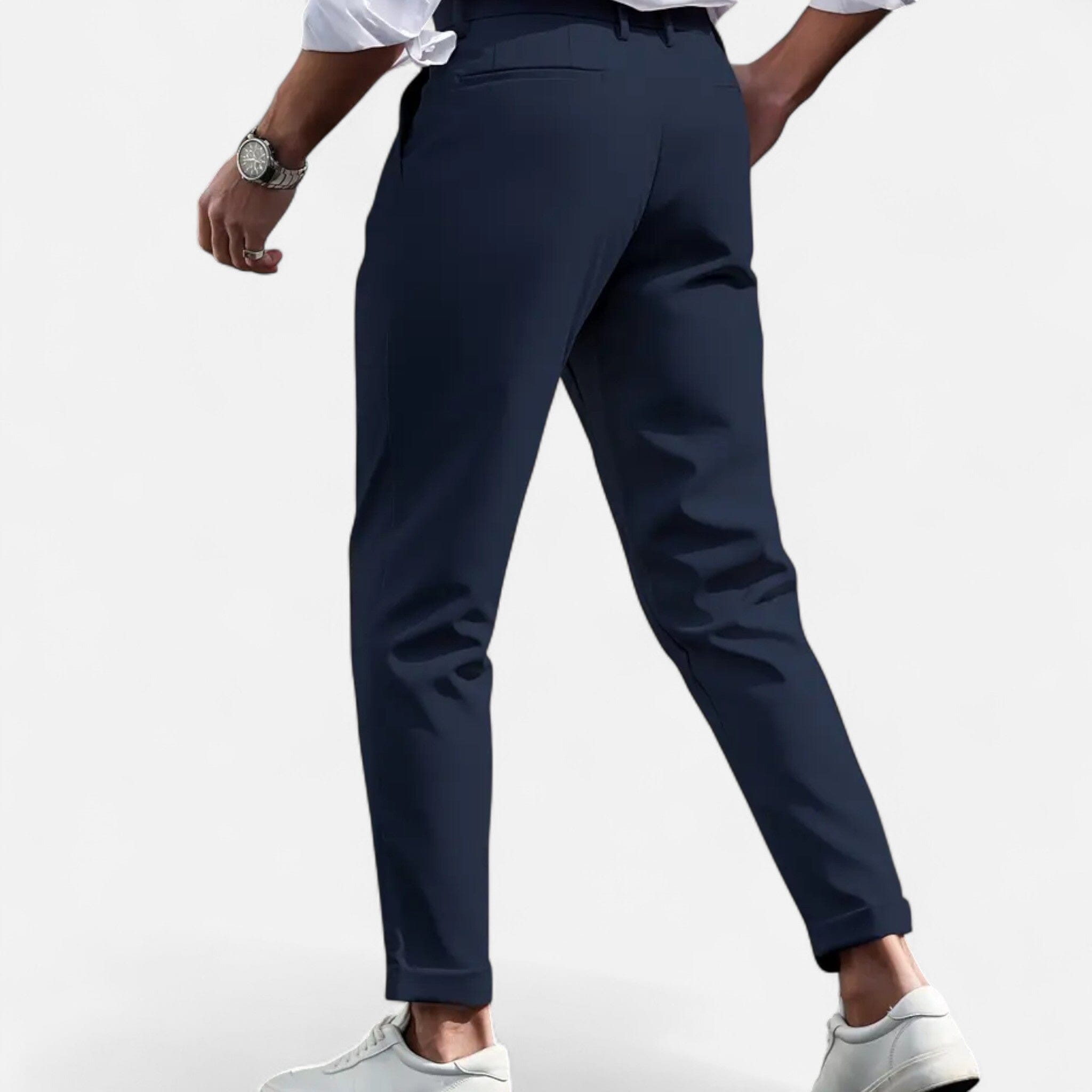 Belcien | Men’s Slim-Fit Pleated Suit Trousers