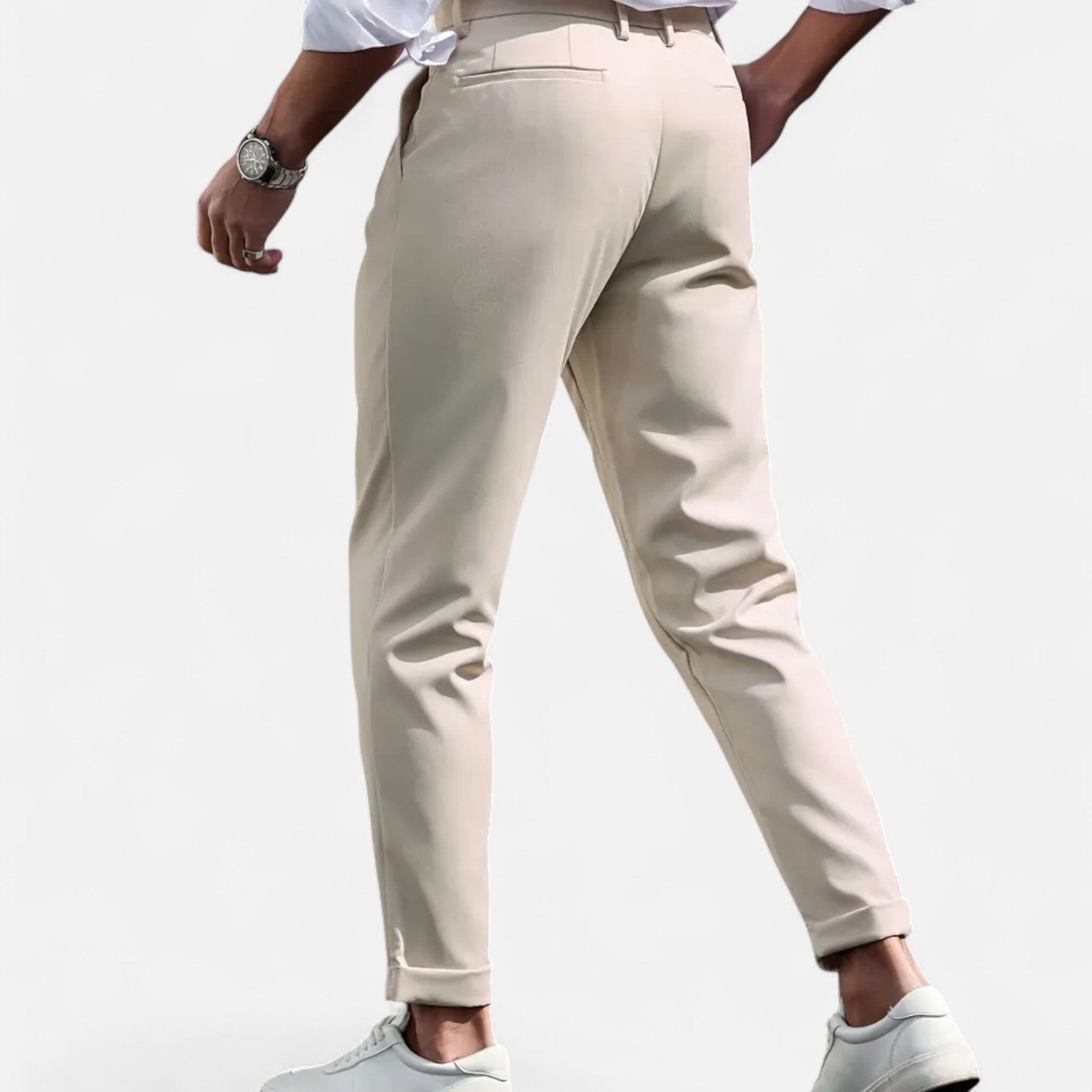 Belcien | Men’s Slim-Fit Pleated Suit Trousers