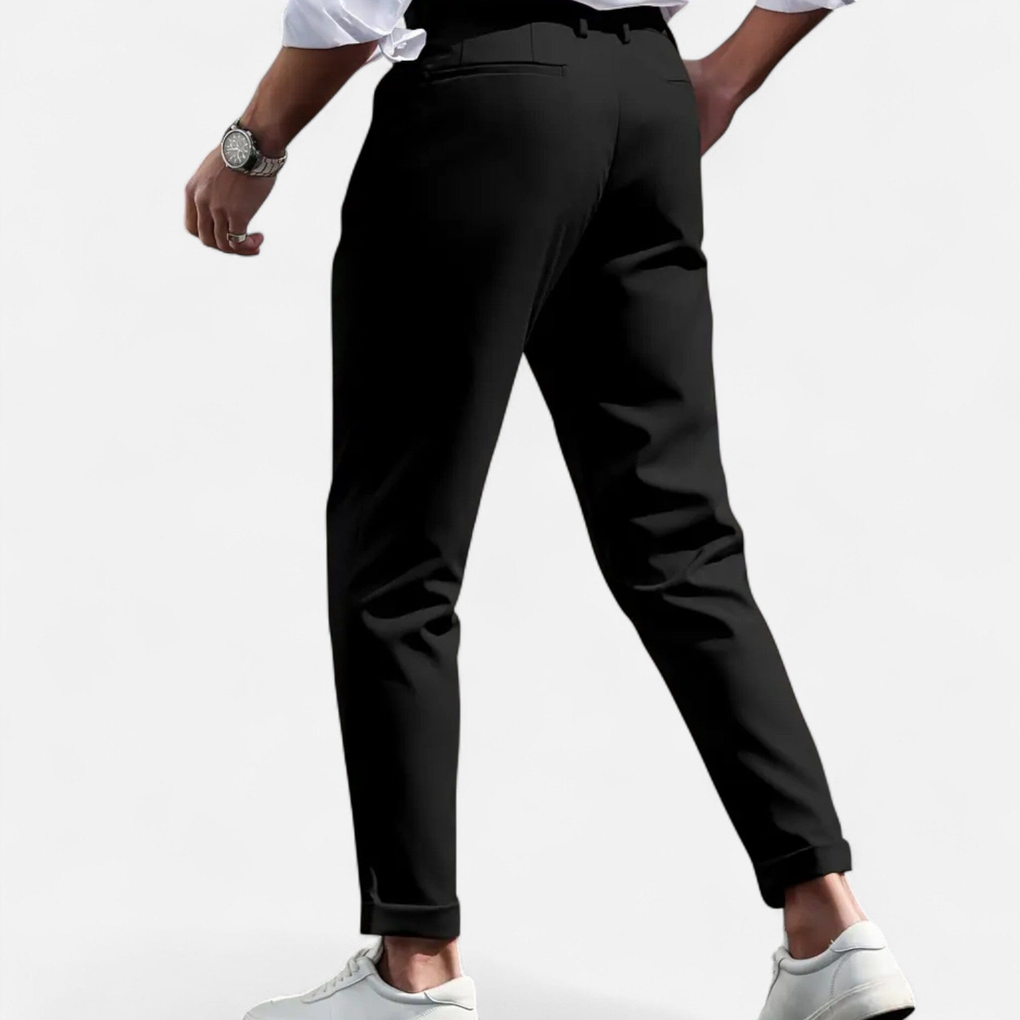 Belcien | Men’s Slim-Fit Pleated Suit Trousers