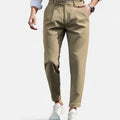 Belcien | Men’s Slim-Fit Pleated Suit Trousers