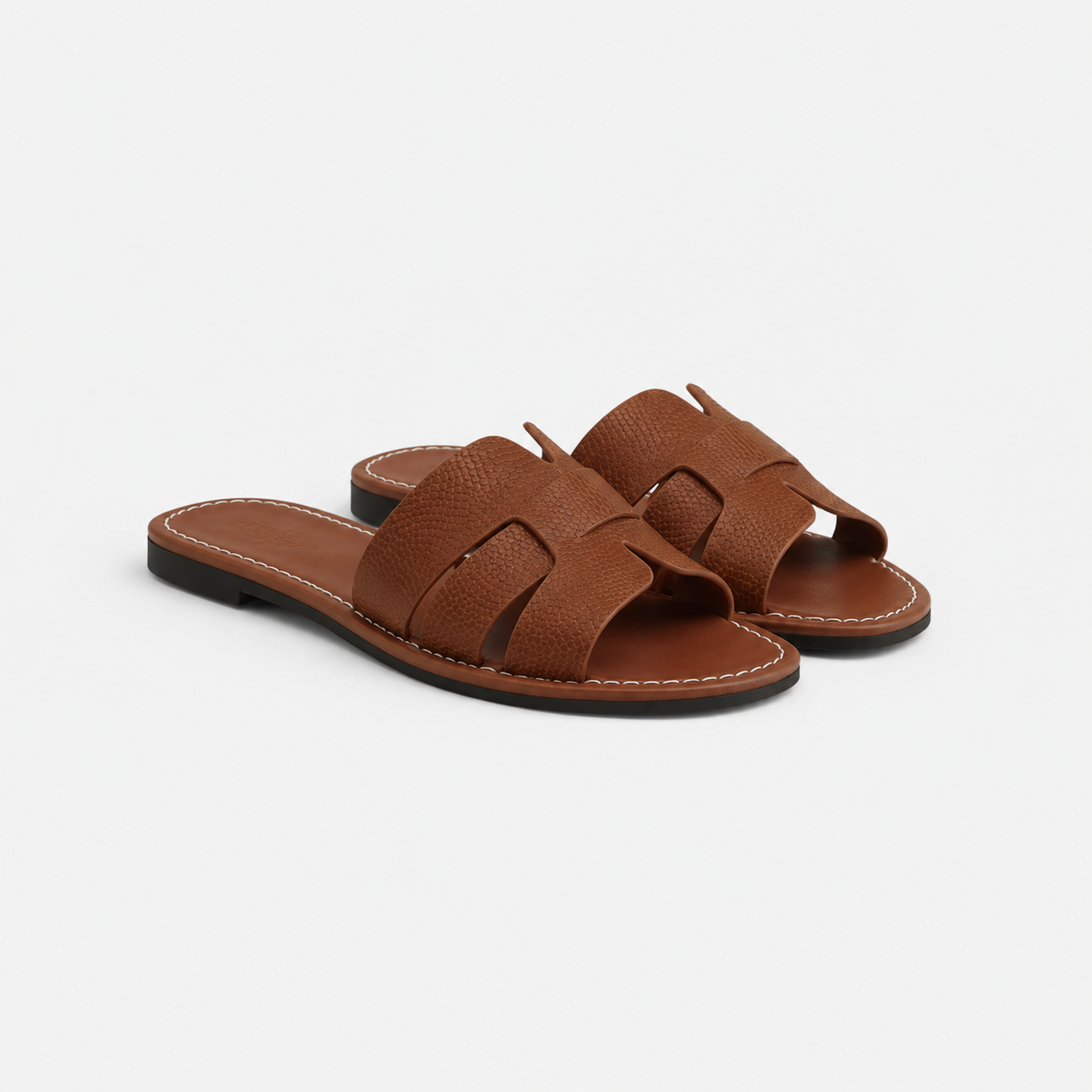 Belcien - Women’s Leather Cushioned Slide Sandals