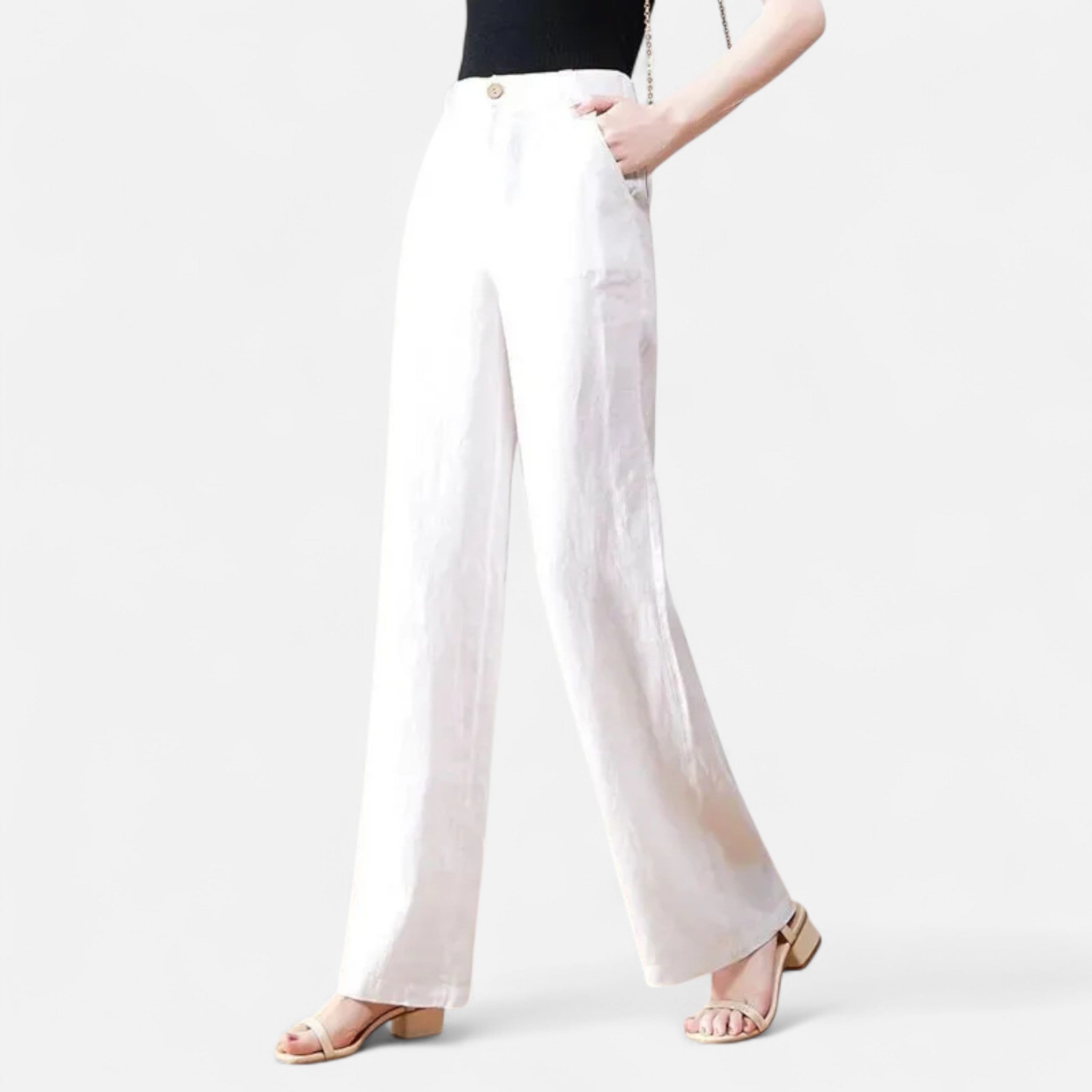 Belcien | Women’s Cotton Linen Wide-Leg Pants