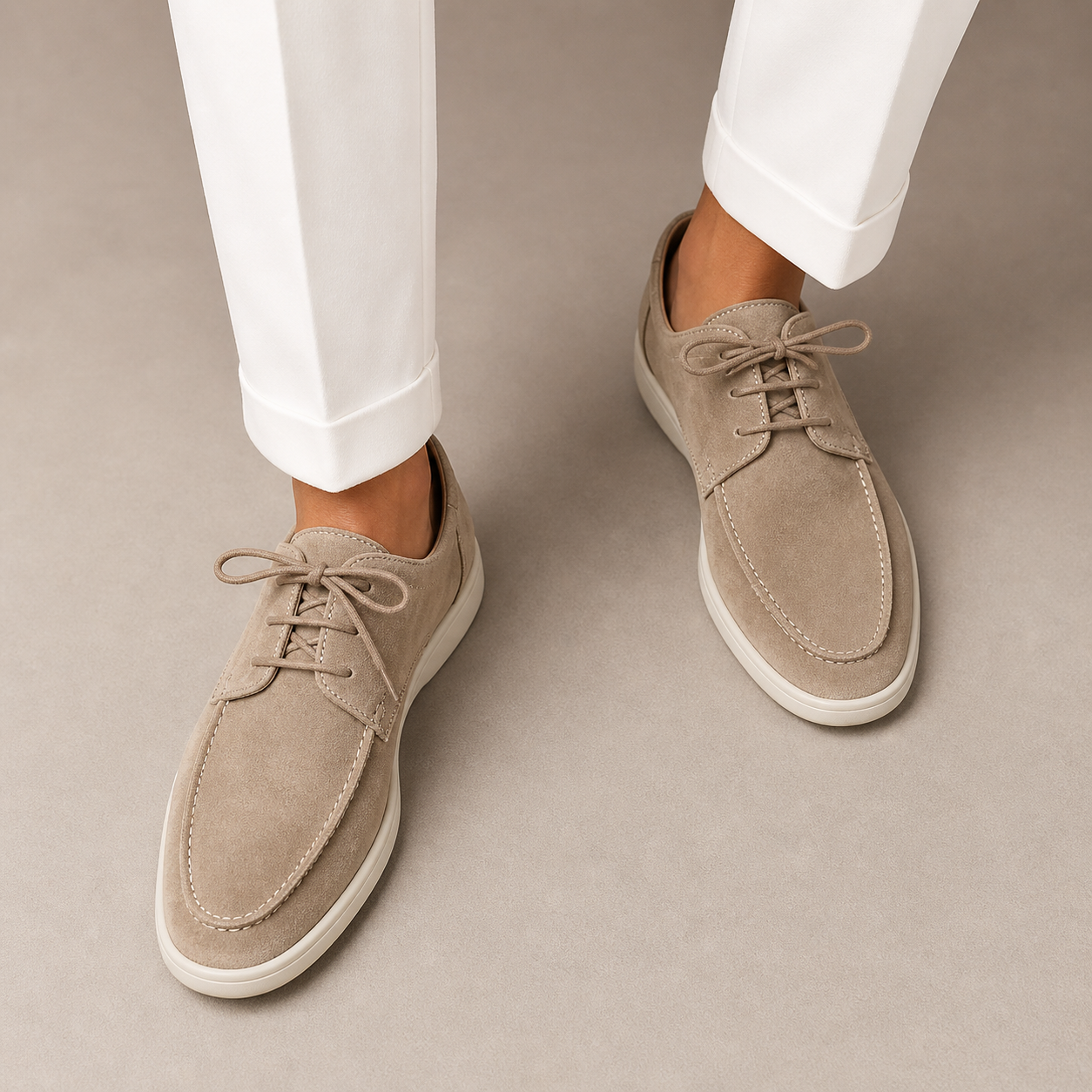 Men's Suede Lace-Up Derby Loafers