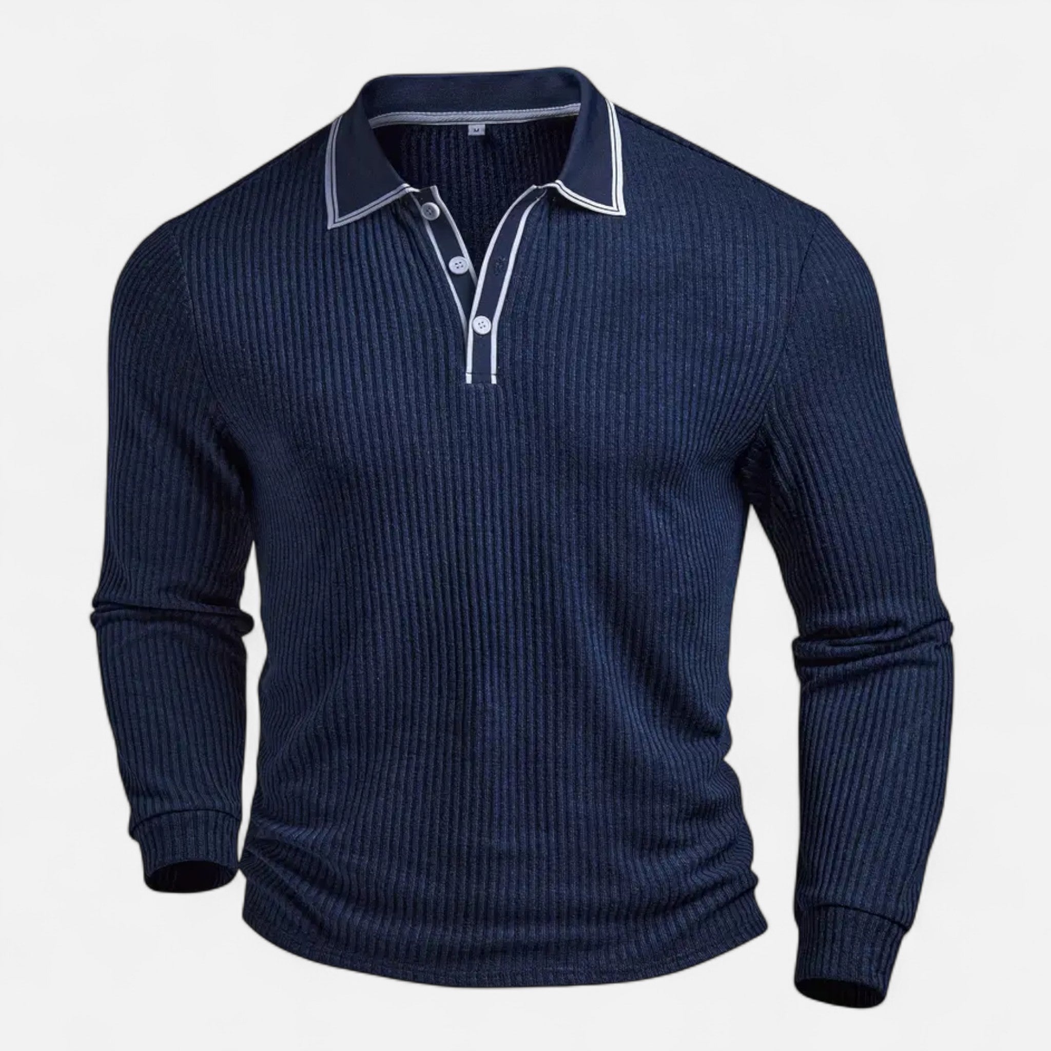 Belcien | Men’s Navy Contrast Button-Up Shirt