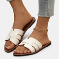 Belcien - Women’s Leather Cushioned Slide Sandals