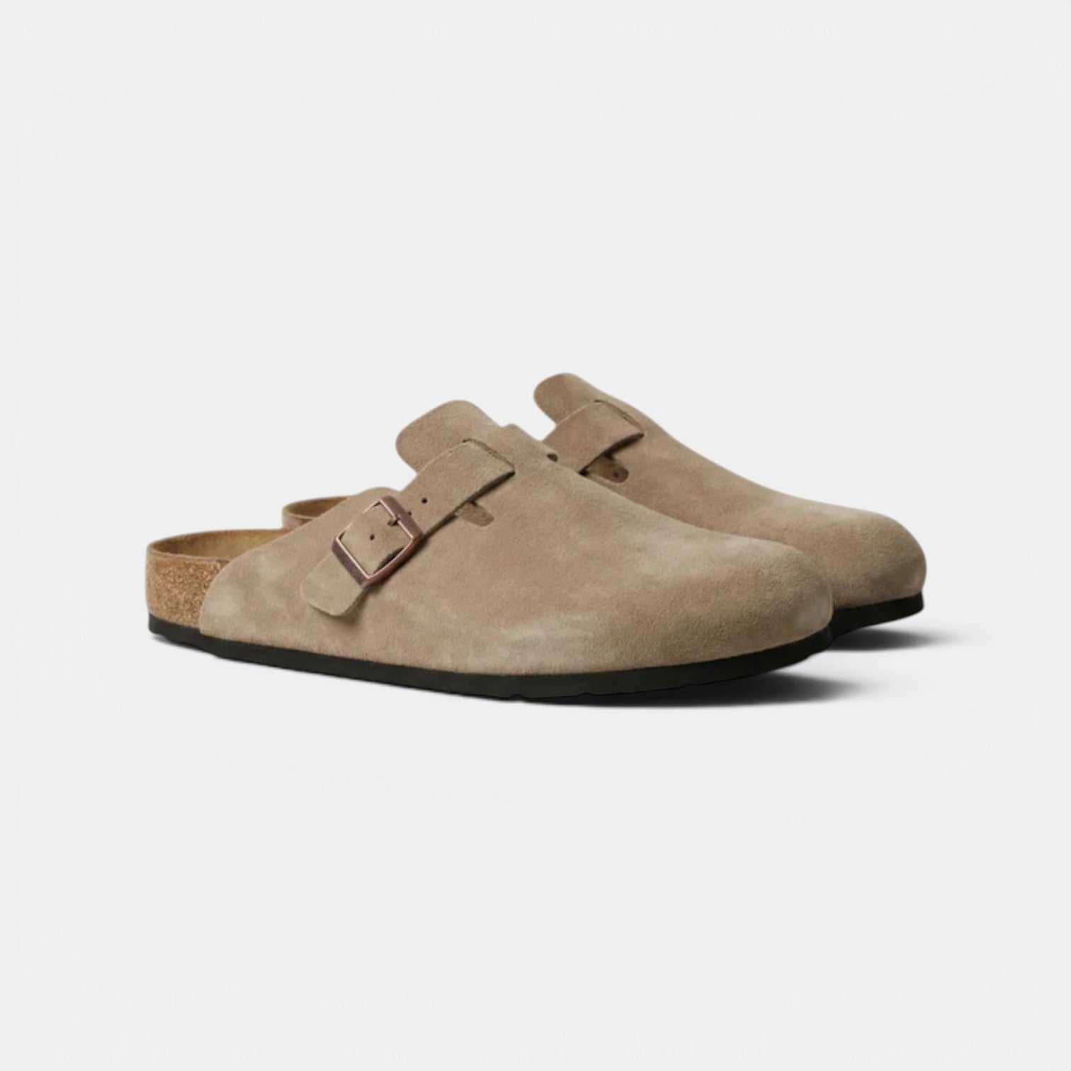 Men's Suede Clogs Cork Footbed Classic Comfort Slip-On Shoes