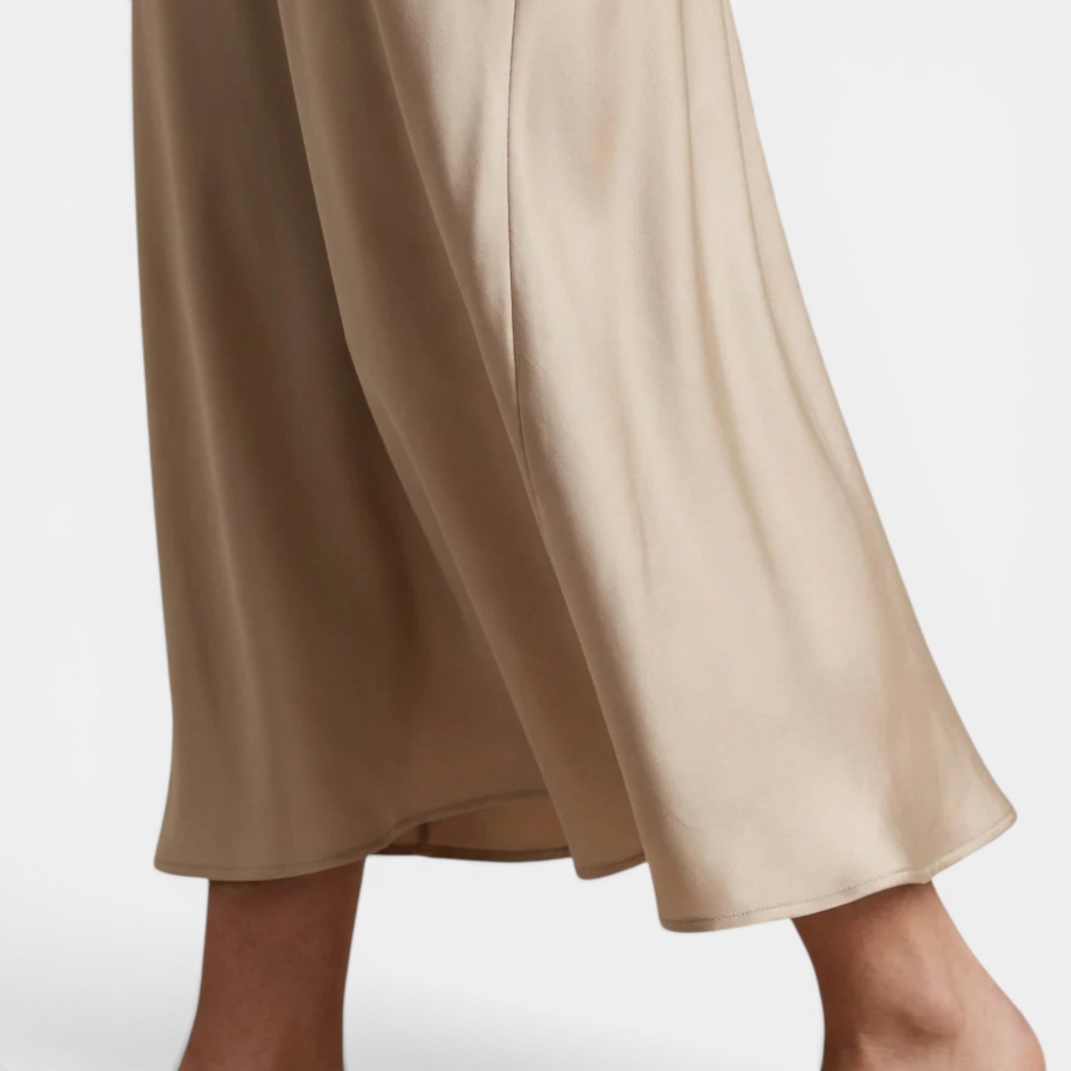 Belcien - Women’s High Waist Silk Midi Skirt