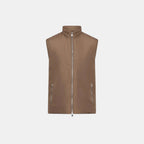 Brown vest with a zipper on a white background