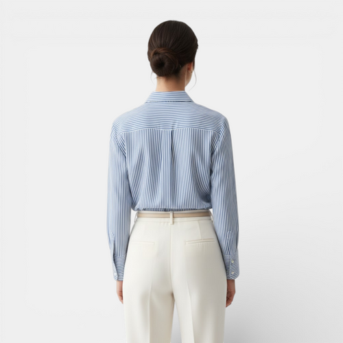 Belcien | Classic Women’s Striped Blouse with Relaxed Elegant Fit