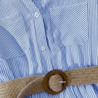 Belcien | Women’s Classic Striped Shirt Dress for the Summer