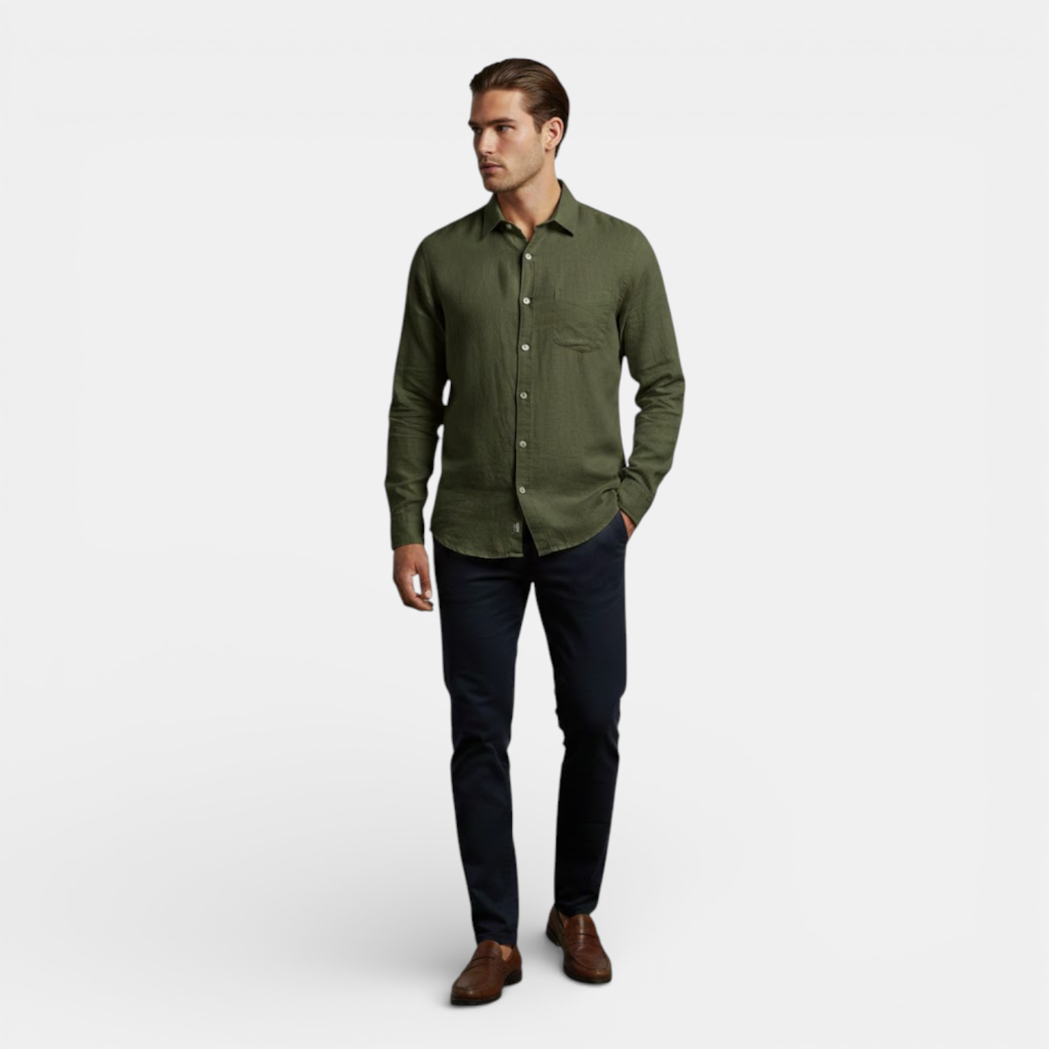 Belcien | Men’s Long Sleeve Breathable Shirt for Summer Wear