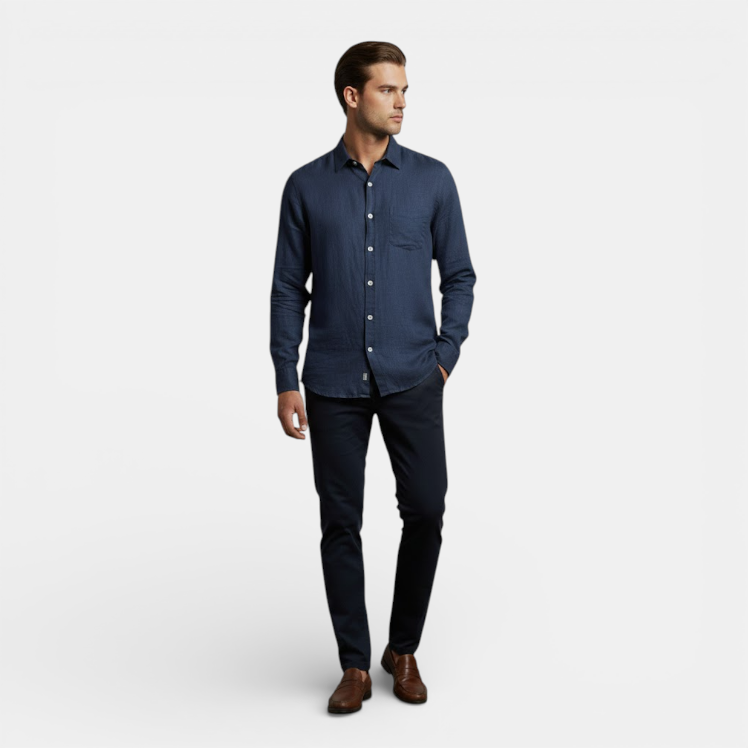 Belcien | Men’s Long Sleeve Breathable Shirt for Summer Wear