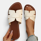 Belcien - Women’s Leather Cushioned Slide Sandals